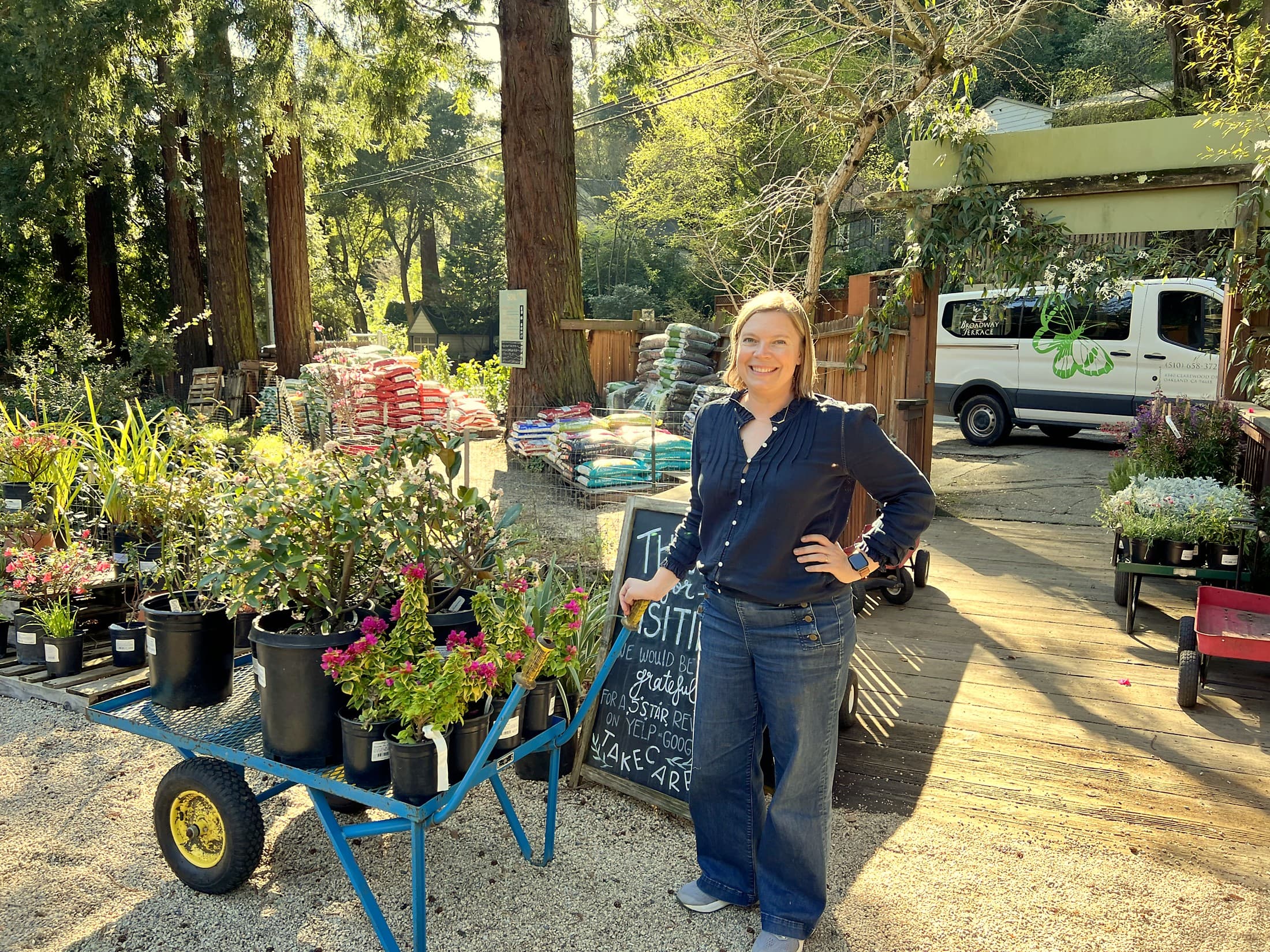 Jenny Feinberg at Broadway Terrace Nursery, Oakland